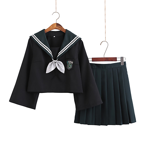 фото Вдохновлен косплей школьницы аниме косплэй костюмы японский косплей костюмы / косплей вершины / дна / школьная форма косыночная повязка / кофты / юбки назначение жен. Lightinthebox