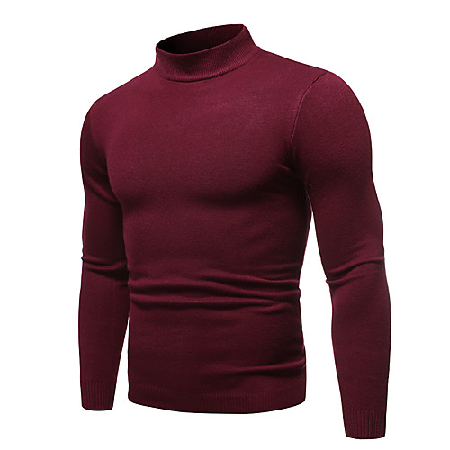 

Men's Solid Colored Long Sleeve Pullover Sweater Jumper, Round Neck Fall / Winter Black / Wine / White US32 / UK32 / EU40 / US34 / UK34 / EU42 / US36 / UK36 / EU44