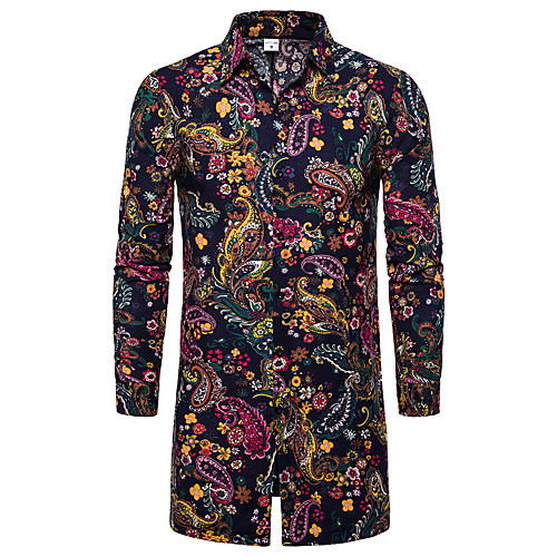 

Men's Daily Basic Shirt - Geometric / Color Block Rainbow