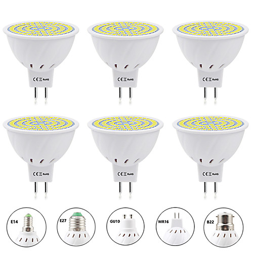 

6шт 8 W Точечное LED освещение 800 lm E14 GU10 MR16 MR16 80 Светодиодные бусины SMD 2835 Новый дизайн Тёплый белый Белый 220-240 V 110-120 V