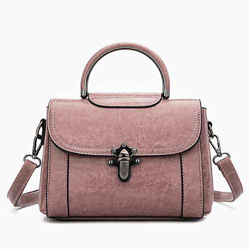 

Women's Buttons PU(Polyurethane) / PU Top Handle Bag Solid Color Black / Brown / Blushing Pink / Fall & Winter