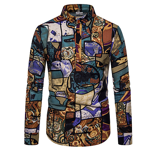 

Men's Daily Basic Shirt - Color Block Rainbow