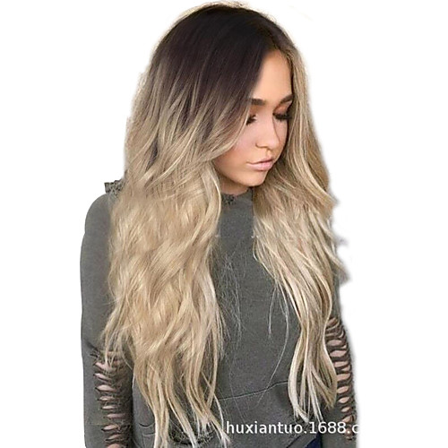 

Synthetic Wig Body Wave Layered Haircut Wig Black / Blonde Very Long Black / Gold Synthetic Hair 62~66 inch Women's New Arrival Black / Blonde