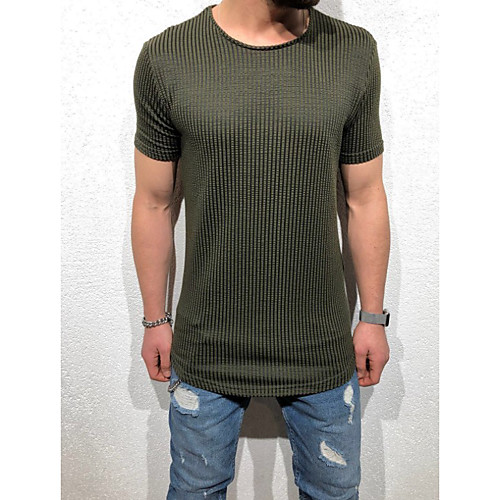 

Men's Daily Sports Basic / Street chic T-shirt - Solid Colored Army Green