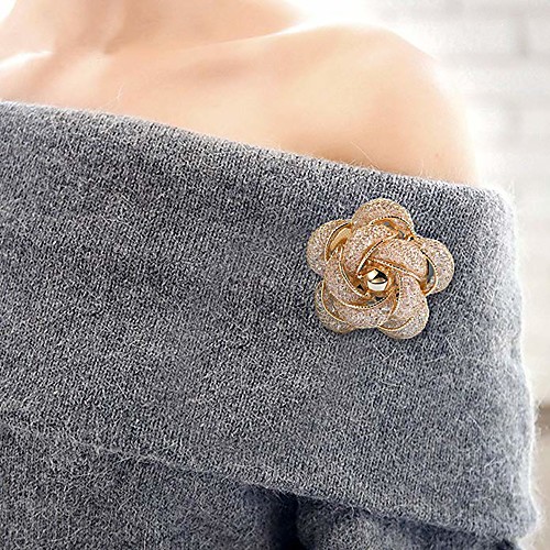 

Women's Brooches Braided Flower Shape Simple Luxury Sweet Cute Elegant Imitation Diamond Brooch Jewelry Gold Silver For Wedding Gift Street Promise