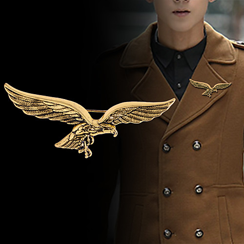 

Men's Crystal Brooches Classic Eagle Classic Basic Punk Rock Fashion Brooch Jewelry Gold Silver For Wedding Party Daily Work Club