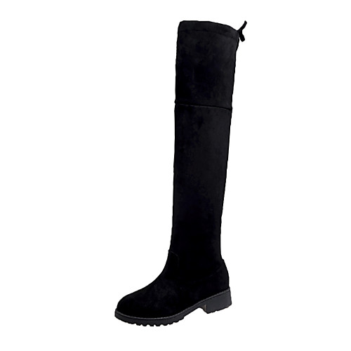 

Women's Boots Over-The-Knee Boots Chunky Heel Round Toe Microfiber Over The Knee Boots Fall & Winter Black