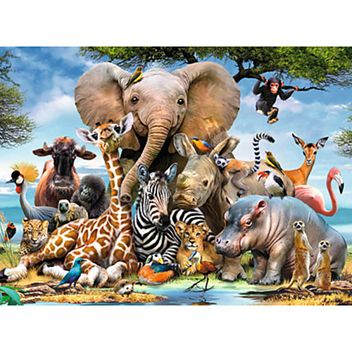 

1000 pcs Elephant Horse Star Jigsaw Puzzle Decompression Toys Adult Puzzle Jumbo Wooden Cartoon Kid's Adults' Toy Gift