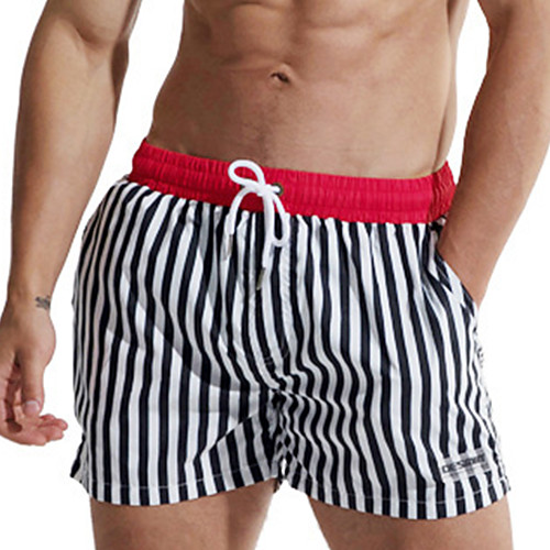 

Men's Swim Shorts Swim Trunks Board Shorts UV Sun Protection Quick Dry Drawstring - Swimming Beach Water Sports Stripes Patchwork Autumn / Fall Spring Summer
