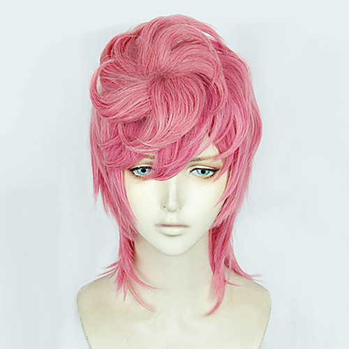 

JoJo's Bizarre Adventure Cosplay Cosplay Wigs Men's 14 inch Heat Resistant Fiber Pink Pink Anime