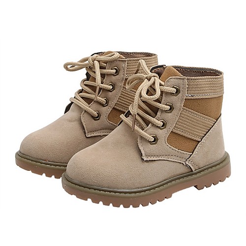 

Boys' Combat Boots Patent Leather Boots Little Kids(4-7ys) Black / Beige / Green Fall / Mid-Calf Boots