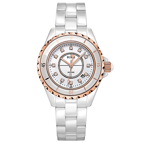 

Women's Quartz Watches Casual Fashion White Ceramic Chinese Quartz White Water Resistant / Waterproof Casual Watch 30 m Analog One Year Battery Life / Stainless Steel