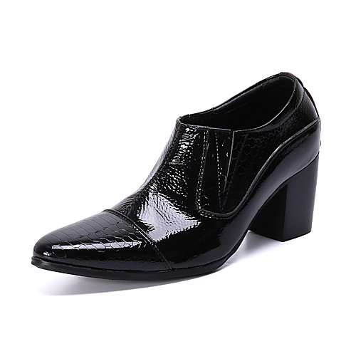 

Men's Novelty Shoes Patent Leather Spring & Summer / Fall & Winter British Loafers & Slip-Ons Height-increasing Black