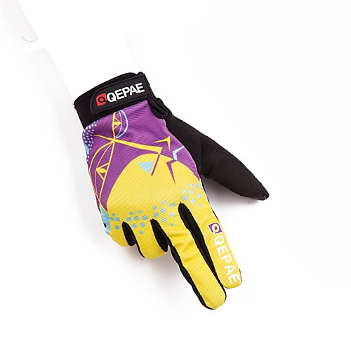 

QEPAE Зима Перчатки для велосипедистов Сохраняет тепло Anti-Shake Пригодно для носки Нескользящий Полный палец Спортивные перчатки Желтый для Взрослые