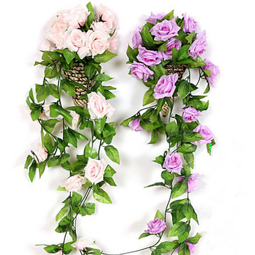 

79(Inch) Rose Rattan/Artificial Flowers 2 Branches Wall-Hanging Wedding Garden Rose Plant Wall-Hanging Flowers