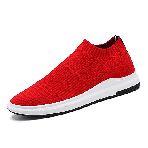 

Men's Comfort Shoes Spring & Summer / Fall & Winter Casual Athletic Sneakers Running Shoes / Cycling Shoes Elastic Fabric Breathable Non-slipping Wear Proof Black / Red / Gray