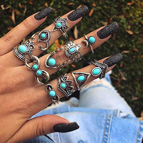 

Жен. Ring Set 11pcs Серебряный Сплав Подарок Бижутерия