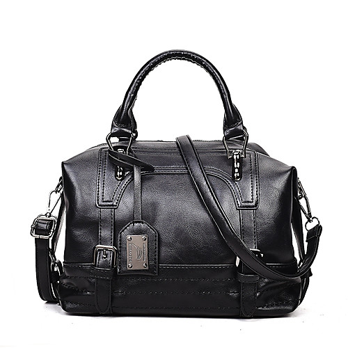 

Women's Zipper PU(Polyurethane) / PU Top Handle Bag Solid Color Black / Brown / Blushing Pink / Fall & Winter