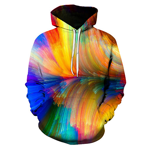 

Men's Casual / Basic Hoodie - 3D Rainbow US32 / UK32 / EU40