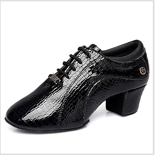 

Women's Dance Shoes Cowhide Jazz Shoes Heel Thick Heel Black / Red