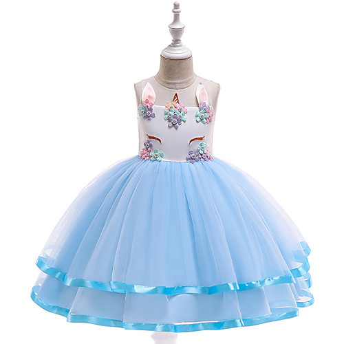 

Unicorn Dress Cosplay Costume Masquerade Girls' Movie Cosplay A-Line Slip Cosplay Halloween Purple / Blue / Pink Dress Halloween Children's Day Masquerade Tulle Poly / Cotton Blend