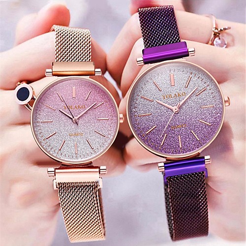 

Women's Quartz Watches Fashion Elegant Blue Fuchsia Rose Alloy Chinese Quartz Black Rose Gold Purple Cute New Design Color Gradient 30 m 1 pc Analog One Year Battery Life