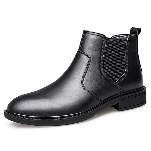 

Муж. Кожаные ботинки Наппа Leather Осень / Наступила зима На каждый день / Английский Ботинки Нескользкий Ботинки Черный
