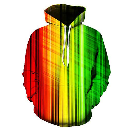 

Men's Casual / Basic Hoodie - 3D Rainbow US32 / UK32 / EU40