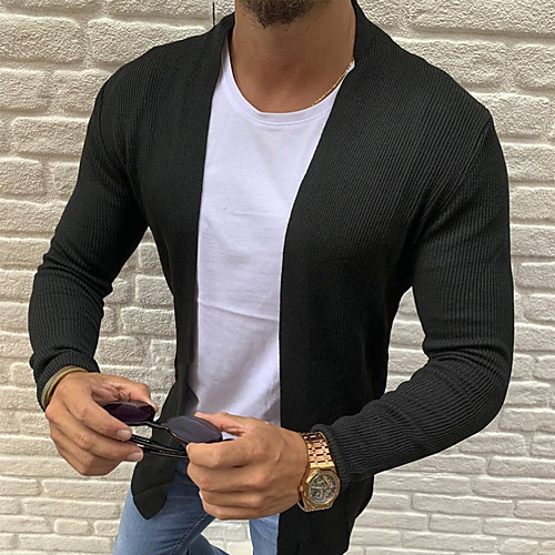 

Men's Solid Colored Long Sleeve EU / US Size Shrug Sweater Jumper, Collarless Black / White / Gray US32 / UK32 / EU40 / US36 / UK36 / EU44 / US38 / UK38 / EU46