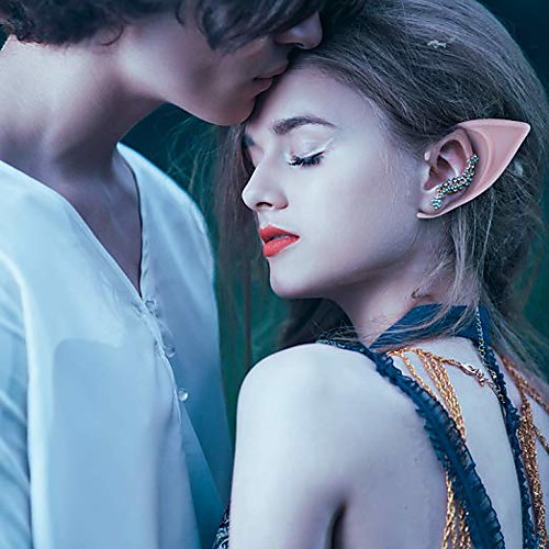 

1 Pair Luminous Mysterious Angel Elf Ears Fairy Cosplay Accessories Halloween Party Latex Soft Pointed Prosthetic False Ears