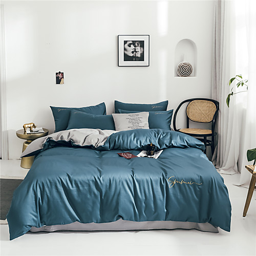 

Пододеяльник наборы Однотонный Хлопок Вышивка 4 предметаBedding Sets