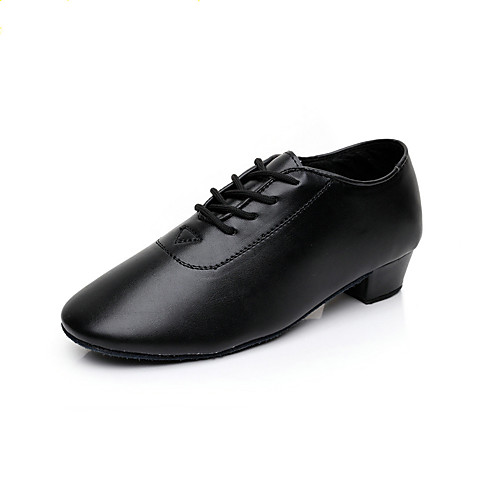 

Boys' Modern Shoes / Ballroom Shoes Faux Leather Heel Thick Heel Customizable Dance Shoes Black / Performance