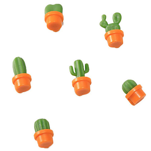 

6pcs/Set Fridge Magnets Cute Succulent Plant Magnet Button Cactus Refrigerator Message Sticker Magn Home Decor Kitchen Access