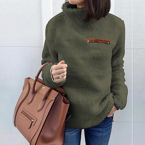 

Women's Solid Colored Long Sleeve Pullover Sweater Jumper, Turtleneck Black / Wine / Light gray S / M / L