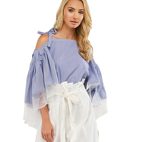 

Жен. Рубашка Контрастных цветов Синий