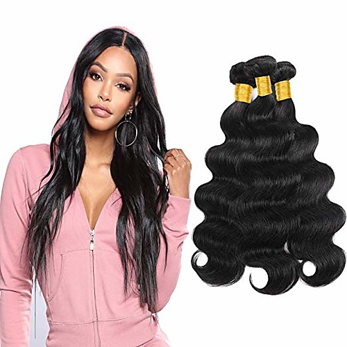 

3 Bundles Peruvian Hair Body Wave Virgin Human Hair Remy Human Hair Natural Color Hair Weaves / Hair Bulk Extension Bundle Hair 8-28 inch Natural Color Human Hair Weaves Easy to Carry Cool Human Hair