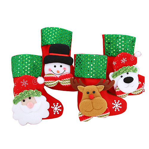 

4 шт. Рождественские чулки рождественские украшения носок для дома елочные украшения подарочные держатели чулки новогодние подарочные пакеты