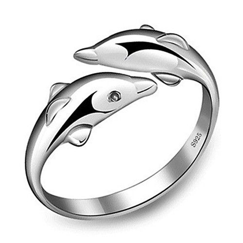 

Women's Ring Open Ring 1pc Silver Copper Circular Basic Korean Fashion Gift Daily Jewelry Dolphin Animal Lovely