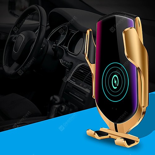 

R1 Smart Automatic Clamping Qi Car Wireless Charger 10W Fast Charging 360 Rotation infrared Sensor Air Vent Mount Car Phone Holder for Iphone XR XS Huawei P30 Pro Xiaomi