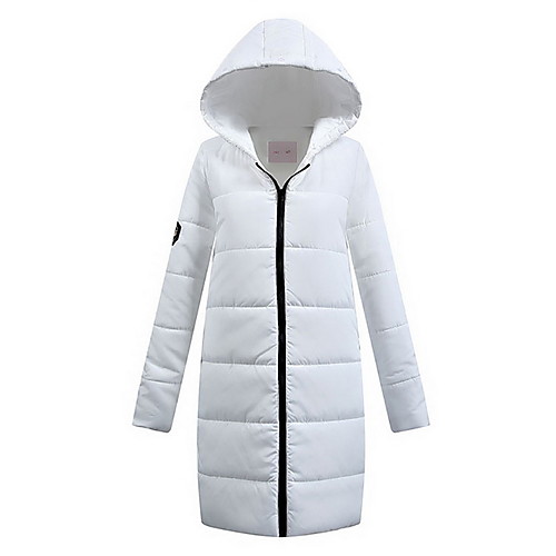 

Жен. Однотонный Длинная На подкладке, Полиэстер Белый S / M / L