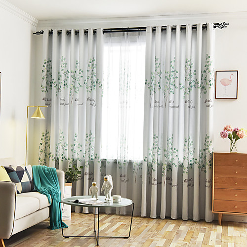 

две панели корейский пастырское небольшой свежий стиль маленькие листья имитация льняной печати шторы гостиная спальня детская комната шторы