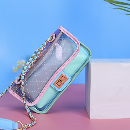 

Жен. Цепочки PU Сумочка через плечо Сплошной цвет Черный / Розовый