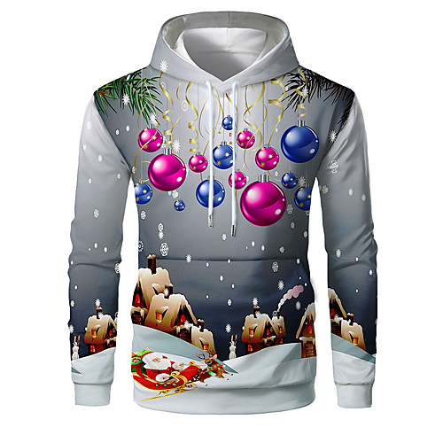 

Men's Casual / Christmas Hoodie - Color Block / 3D Rainbow US32 / UK32 / EU40