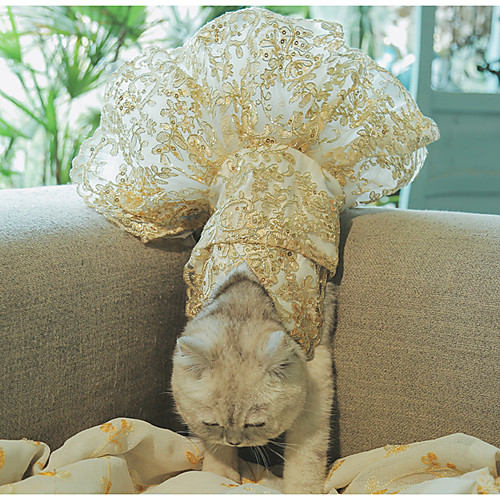 фото Собаки коты животные платья одежда для собак вышивка золотой полиэстер костюм назначение лето мужской свадьба Lightinthebox