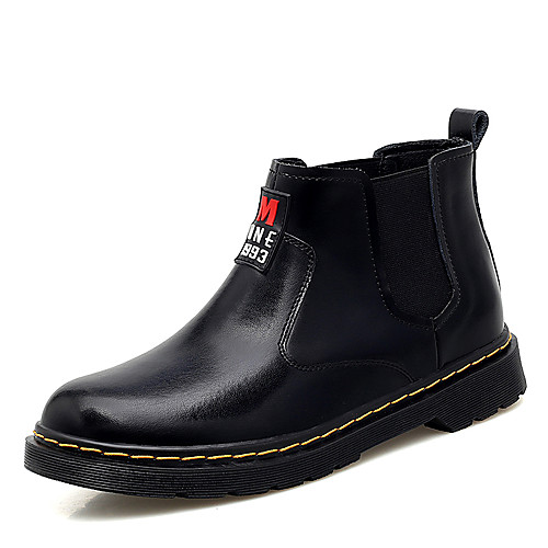 

Муж. Fashion Boots Кожа Весна / Наступила зима Классика / Английский Ботинки Для прогулок Нескользкий Ботинки Черный