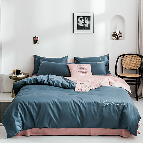 

Пододеяльник наборы Однотонный Хлопок Вышивка 4 предметаBedding Sets