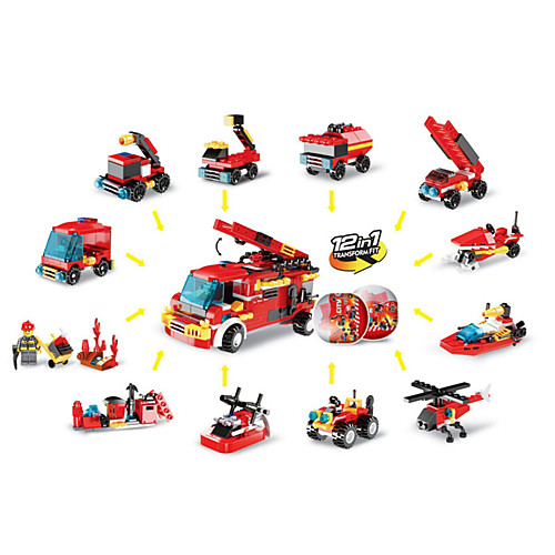 

Конструкторы 12 pcs Строительная техника совместимый Legoing Взаимодействие родителей и детей Пожарная машина Все Игрушки Подарок