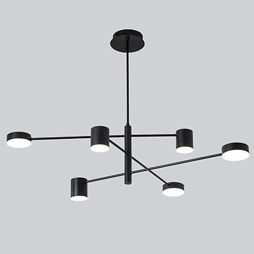 

6 светодиодных промышленных люстр / рассеянный свет, окрашенный в черный цвет для гостиной спальни 110-120 В / 220-240 В / теплый белый / белый