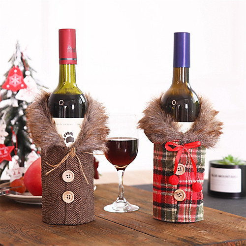 

Новогодние украшения набор бутылок красного вина кухня Санта-саксы Буффало фотографии украшения дома