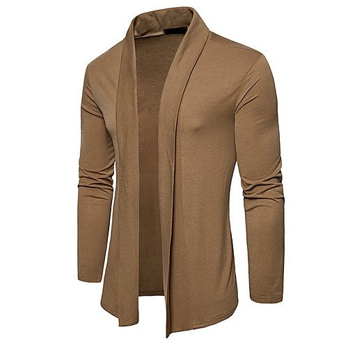 

Men's Solid Colored Long Sleeve Cardigan Sweater Jumper, Turndown Black / Light gray / Dark Gray US32 / UK32 / EU40 / US36 / UK36 / EU44 / US38 / UK38 / EU46